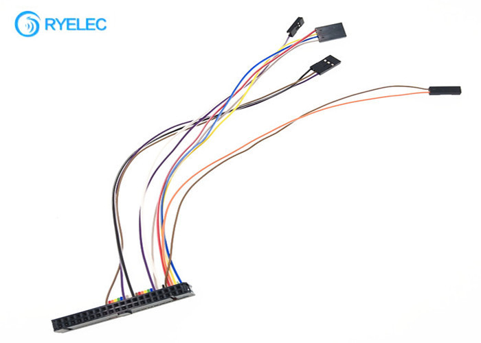 2.54mm Pitch Ribbon Cable Assemblies , Crimping / Pressing Electrical Wiring Harness