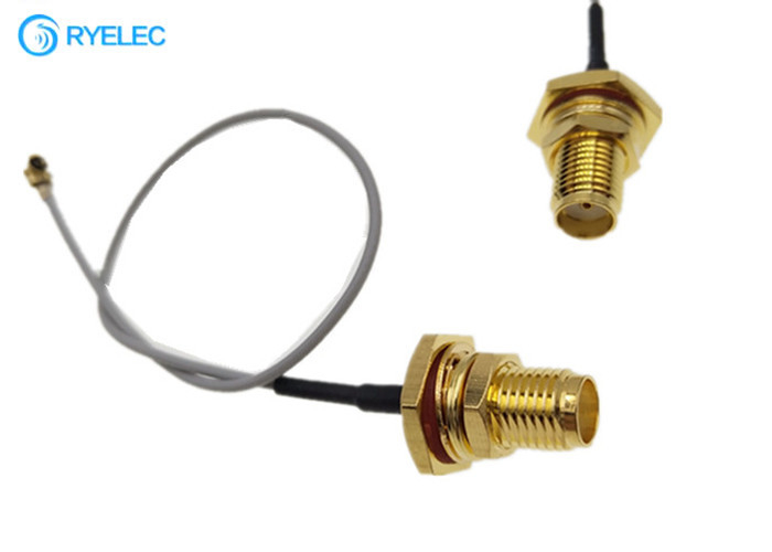 Waterproof IP67 SMA Female Connector With Ring To Ipex 150mm 1.13mm Pigtail RF Cable