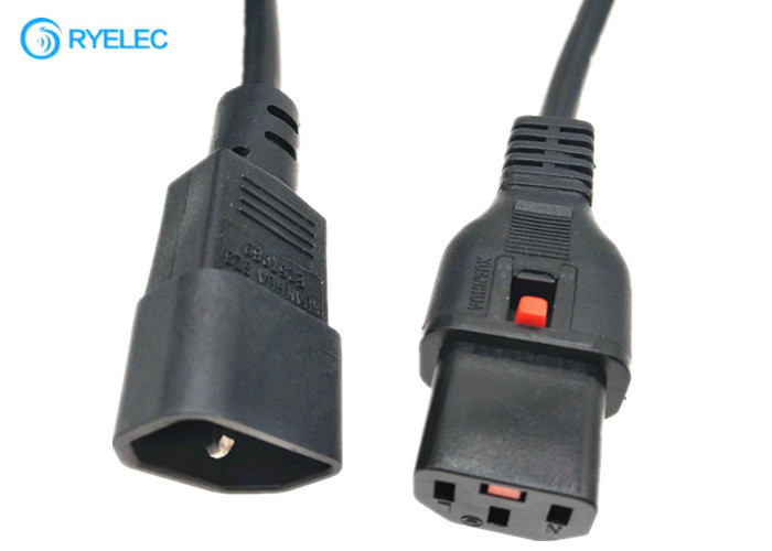IEC 320 C13 To C14 Power Cord Plug With 18awg PDU Lock Mains Power Cable Leads