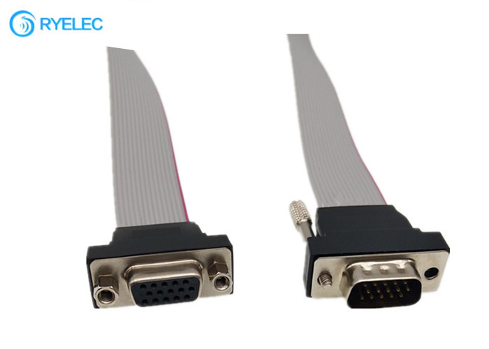 Mini Male To Female Ribbon Cable Connectors , 15 Pin Electronic Extension Cable Monitor supplier