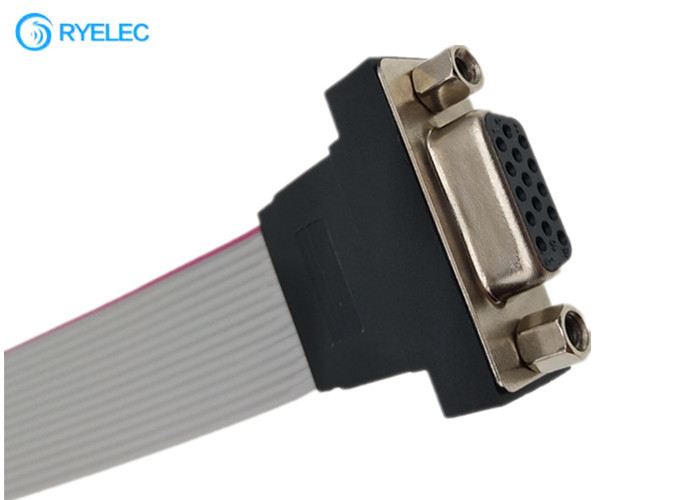 Mini Male To Female Ribbon Cable Connectors , 15 Pin Electronic Extension Cable Monitor
