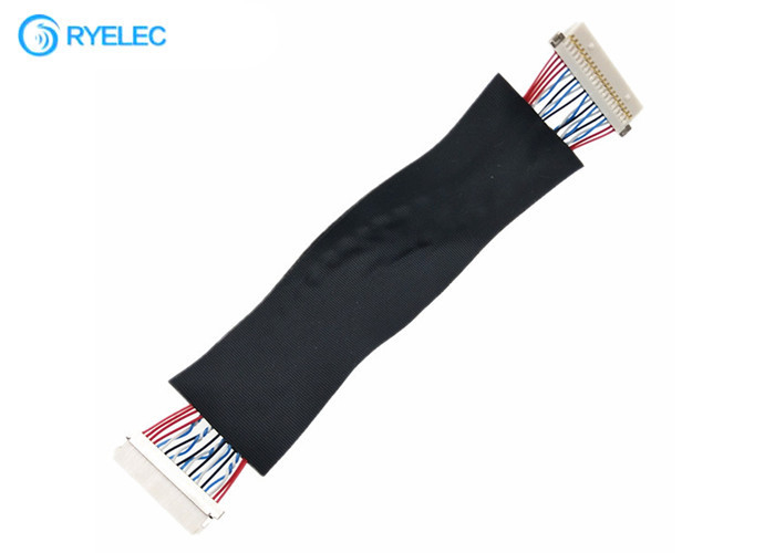 20pin 1.0mm  DF19-20S-1C Both End Shield Flat Lvds Cable Assembly For Hydraulic Jack
