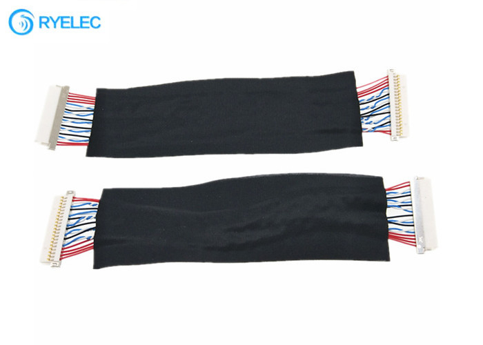 20pin 1.0mm  DF19-20S-1C Both End Shield Flat Lvds Cable Assembly For Hydraulic Jack