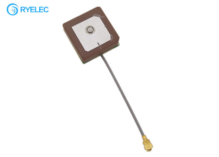 Active Mini SMD RF PCB GPS Glonass Ceramic Patch Antenna Module With Pigtail 1.13mm Cable supplier
