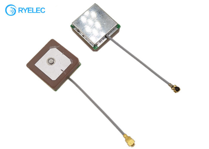 Active Mini SMD RF PCB GPS Glonass Ceramic Patch Antenna Module With Pigtail 1.13mm Cable