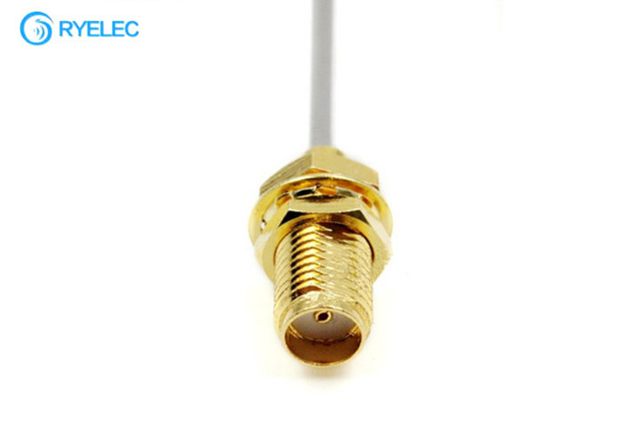 0-20GHZ SMA Female Bulkhead To MMCX Right Angle Male RG405 086 Semi-Rigid RF Pigtail Cable
