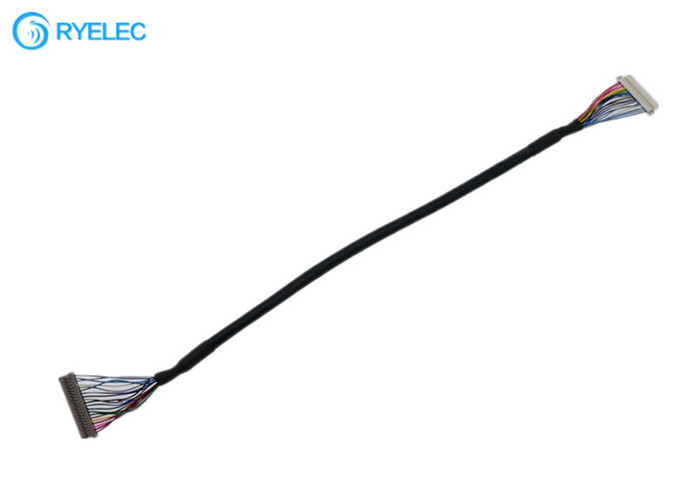 20pin 1.0mm Pitch DF14 To DF19  Connector LVDS Cable For Stripping Machine With UL20276