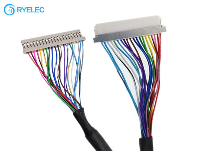 20pin 1.0mm Pitch DF14 To DF19  Connector LVDS Cable For Stripping Machine With UL20276