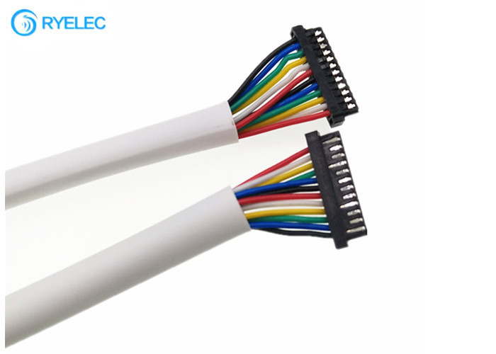 12Pin 0.8mm Pitch DF52-12P-0.8C CL0668-0008-6-21 Wire Harness White PVC Tube For LCD Panel