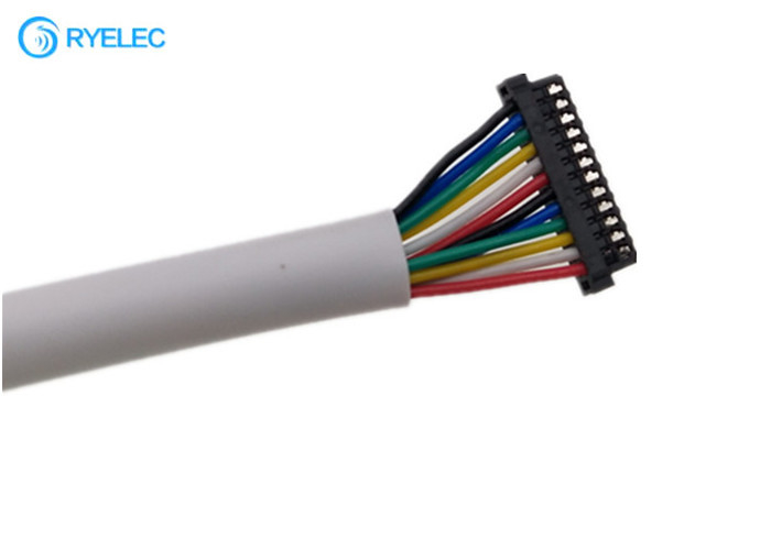 12Pin 0.8mm Pitch DF52-12P-0.8C CL0668-0008-6-21 Wire Harness White PVC Tube For LCD Panel