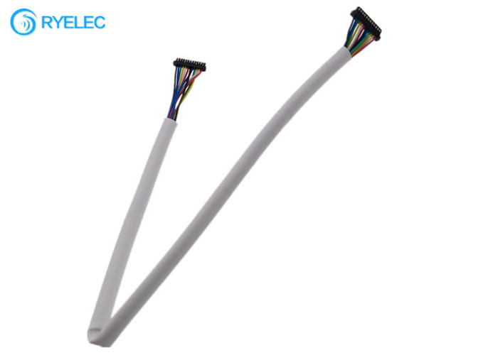 12Pin 0.8mm Pitch DF52-12P-0.8C CL0668-0008-6-21 Wire Harness White PVC Tube For LCD Panel