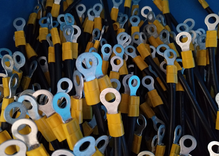 RV 5.5-6 12-10 1/4 Inch Insulated Spade Lugs Crimping Terminals Ring Type With 1015 10AWG Wire Cable