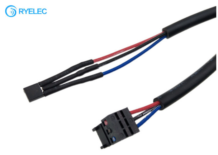 3Pin IDC Female 2.54mm To Tepmerature Sensor Connector Wiring Harness For 24AWG PVC Cable