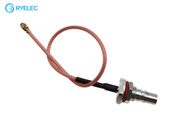QMA Waterproof Female Bulkhead Connector Solder To UFL Female For RG316 Rf Coaxial Cable