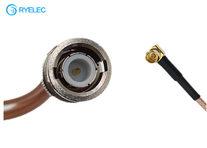 SSMC Right Angle Female Gold Plated Waterproof Connector To BNC Male 50ohm High Quality Cable supplier