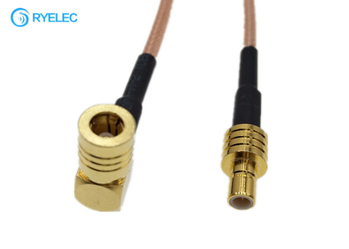 SMB Male To SMB Female Right Angle Connector For Rg316 Rf Interface Cable Assembly