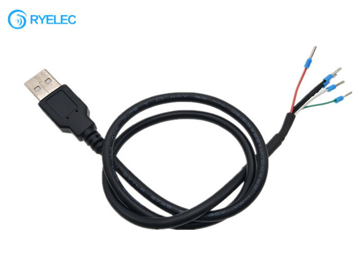 Straight USB Cables With End Caps On The Exposed Side To 5pin Mini Crimp Terminal Connector