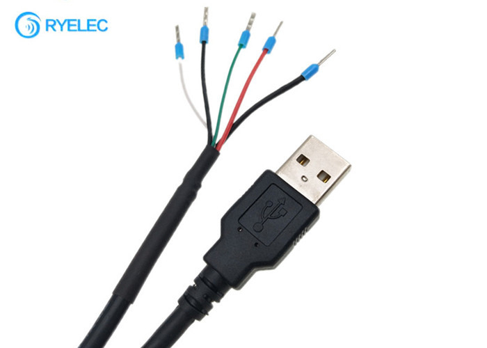 Straight USB Cables With End Caps On The Exposed Side To 5pin Mini Crimp Terminal Connector