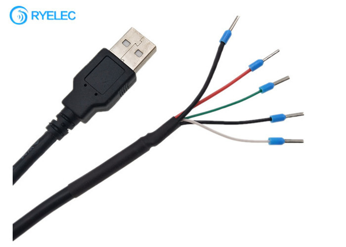Straight USB Cables With End Caps On The Exposed Side To 5pin Mini Crimp Terminal Connector