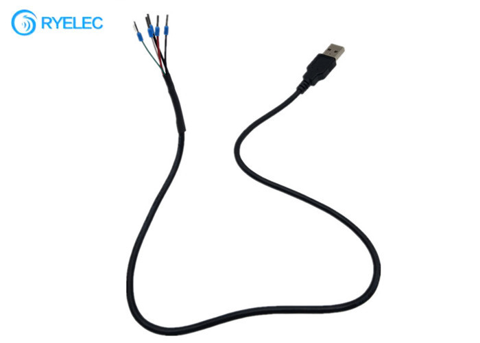Straight USB Cables With End Caps On The Exposed Side To 5pin Mini Crimp Terminal Connector