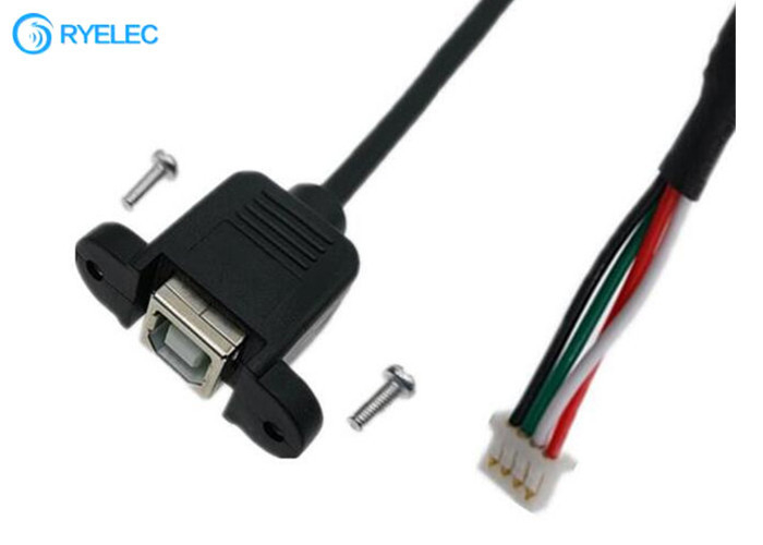 USB TYPE B Female Panel Mount To Molex Picoblade 4pin 51021 With 100mm Date Cable