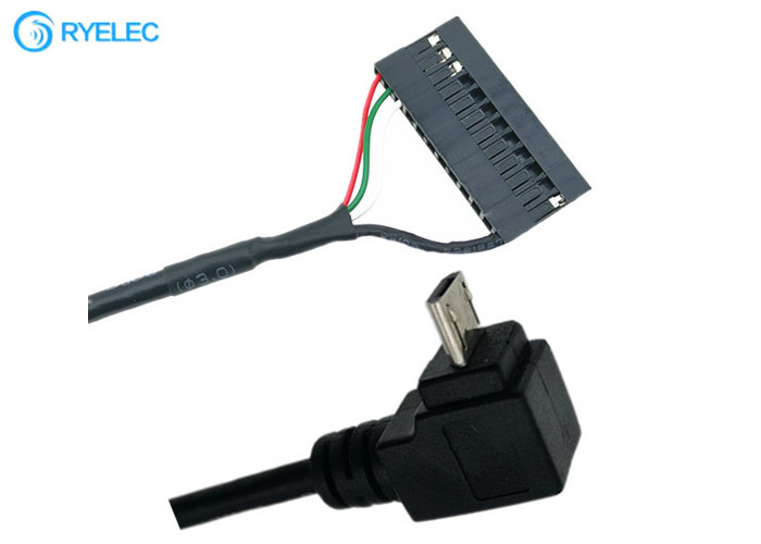 Right Angle Micro USB Extension Cable Male To Motherboard Dupont 2.0mm Pitch 12 Pin