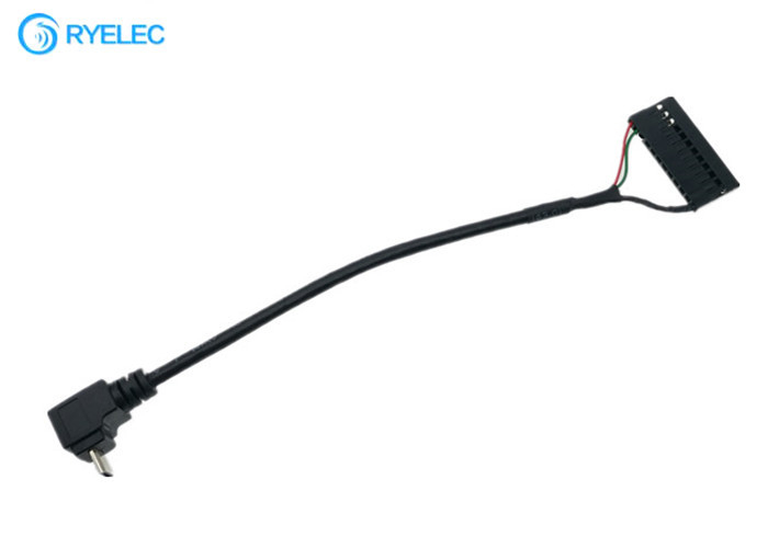 Right Angle Micro USB Extension Cable Male To Motherboard Dupont 2.0mm Pitch 12 Pin
