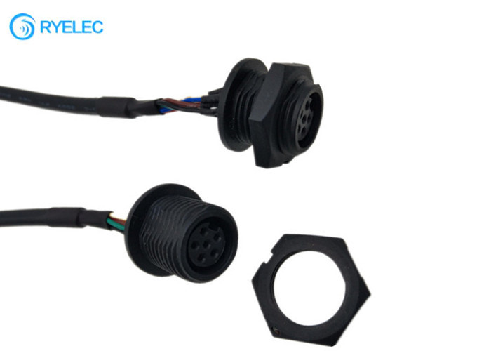 Custom Panel Mount M16 Waterproof Female Connector With 2.0 MM JST PAP-06V-S Cable