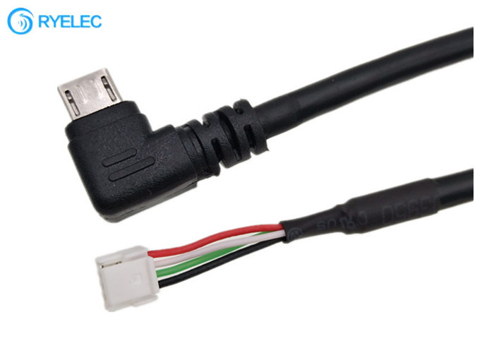 Right Angle Micro Usb Male Connector To Jst Gh 4 Pin 1.25mm Pitch Data Cable