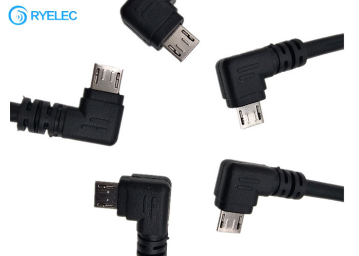 Custom 10cm Black Left Angle Micro USB Male to JST GH-04V-S Connector Power Cable