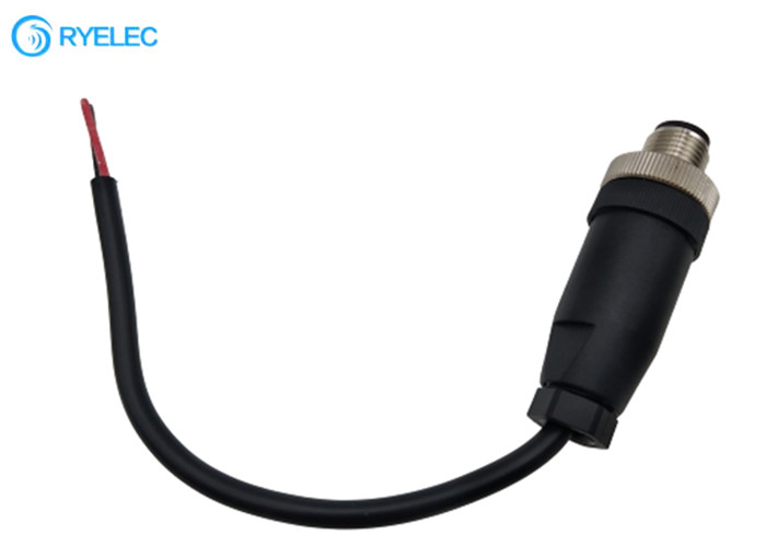 M12 4Pin Screw Type Aviation Connector Male Power Cable For Rear View Camera CCTV System