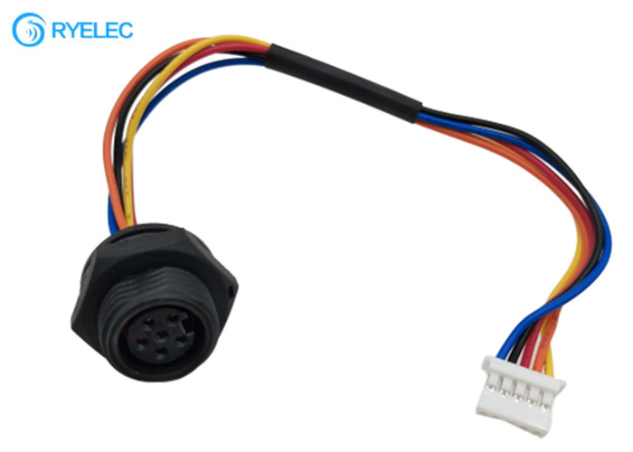6P Panel Mount Waterproof M16 Female to JST PAP-05V-5 1007 24AWG Electrical Cable