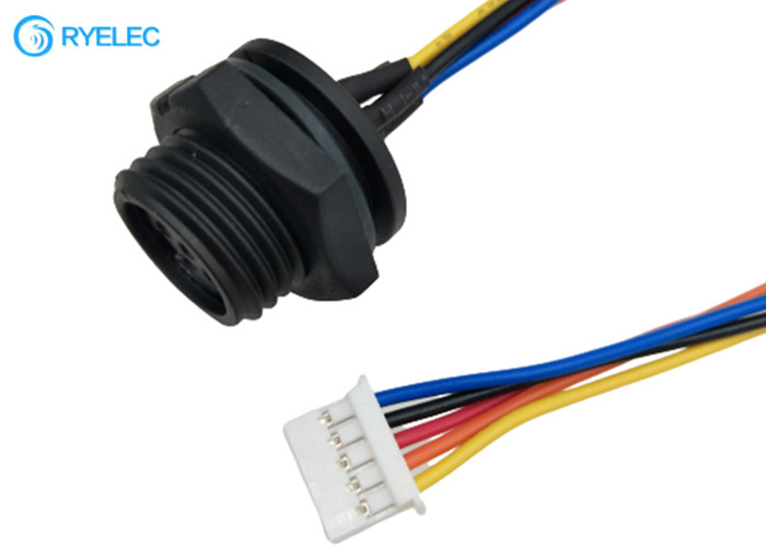 6P Panel Mount Waterproof M16 Female to JST PAP-05V-5 1007 24AWG Electrical Cable