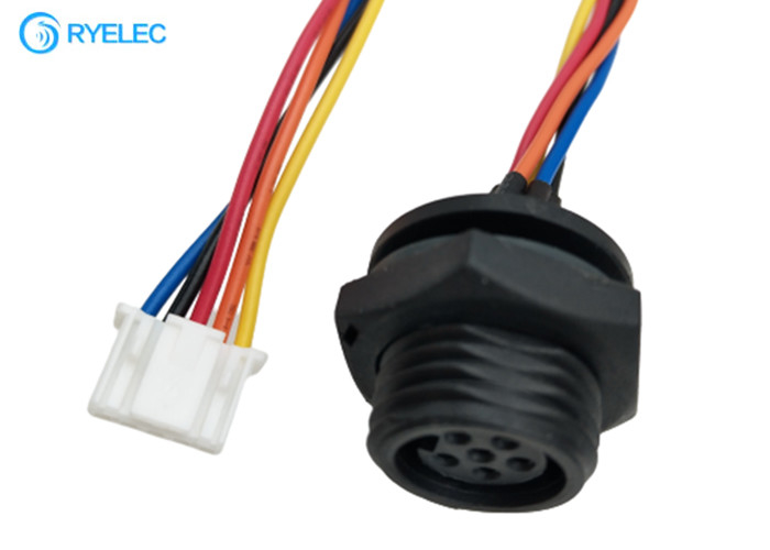 6P Panel Mount Waterproof M16 Female to JST PAP-05V-5 1007 24AWG Electrical Cable