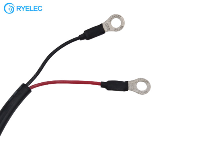 Tinned Plated 22-18 Ring Terminal To M12 4P Male Connector With 2464 22AWG Jacket Cable
