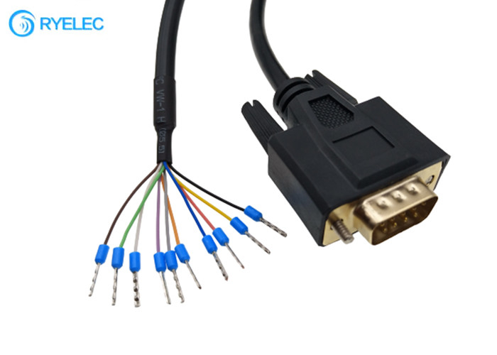 RS232 Male VGA DB 9P DB9 Computer Cable To Ferrule Mini Crimp Terminal Connector