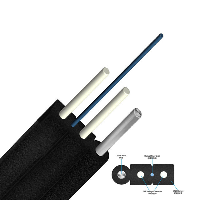 4 Core  G657A1 Indoor Drop Cable Home 1Km FRP KFRP FTTH