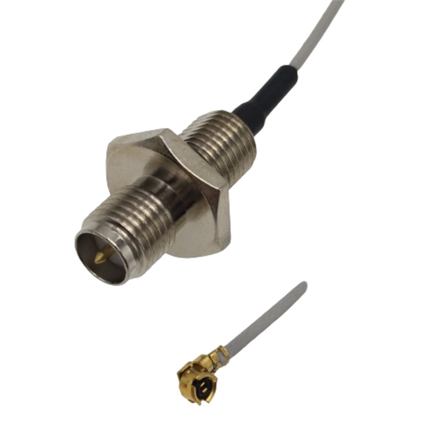 RP SMA Female Nickel Plated RF Cable Assemblies Bulkhead Straight To  UFL With 113 1.13
