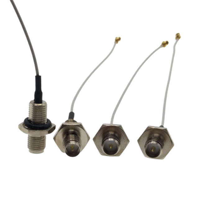 RP SMA Female Nickel Plated RF Cable Assemblies Bulkhead Straight To  UFL With 113 1.13