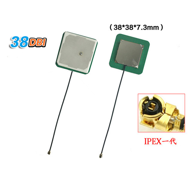 38Dbi 38*38*7.3mm GPS BD Active Ceramic Patch Antenna With Amplifier For Car