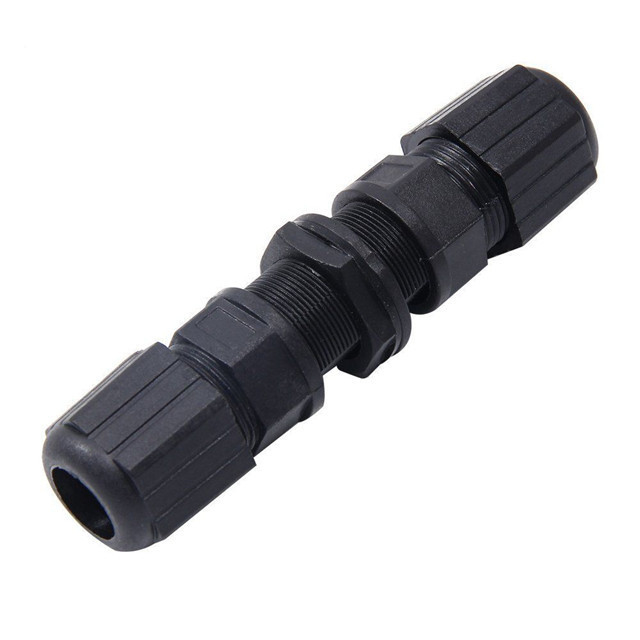 Black Waterproof Cat5e IP67 Front Panel Mounted Network Patch Cord