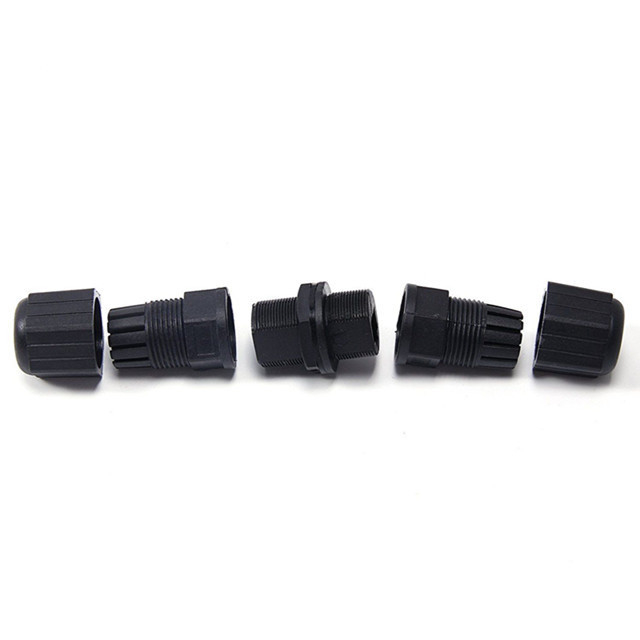 Black Waterproof Cat5e IP67 Front Panel Mounted Network Patch Cord