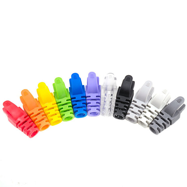 Cat 5 Cat6 Colorful 6.5mm Modular Power Cord  Rj45 Strain Relief Boots