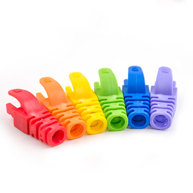 Cat 5 Cat6 Colorful 6.5mm Modular Power Cord  Rj45 Strain Relief Boots