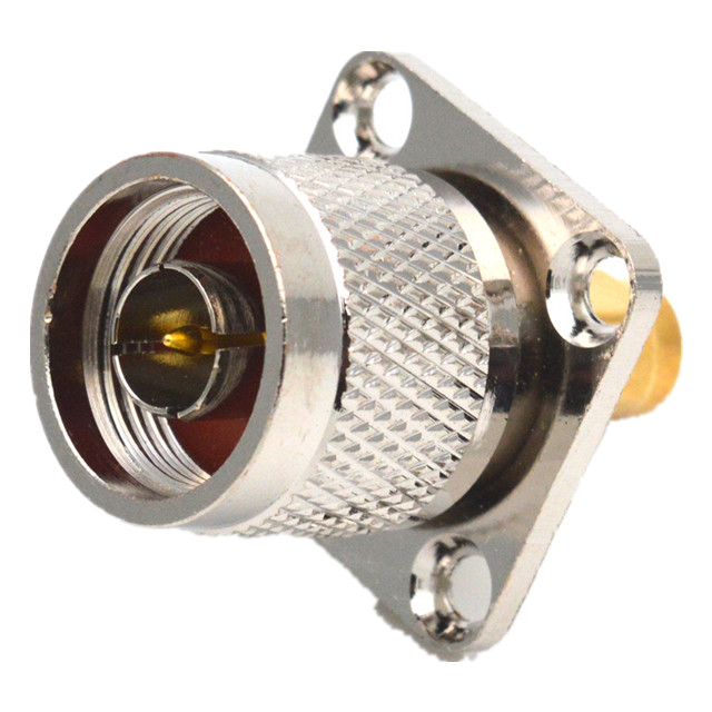 N Male To SMA Male L16 -Flange Fixed  Electrical RF Antenna Connector