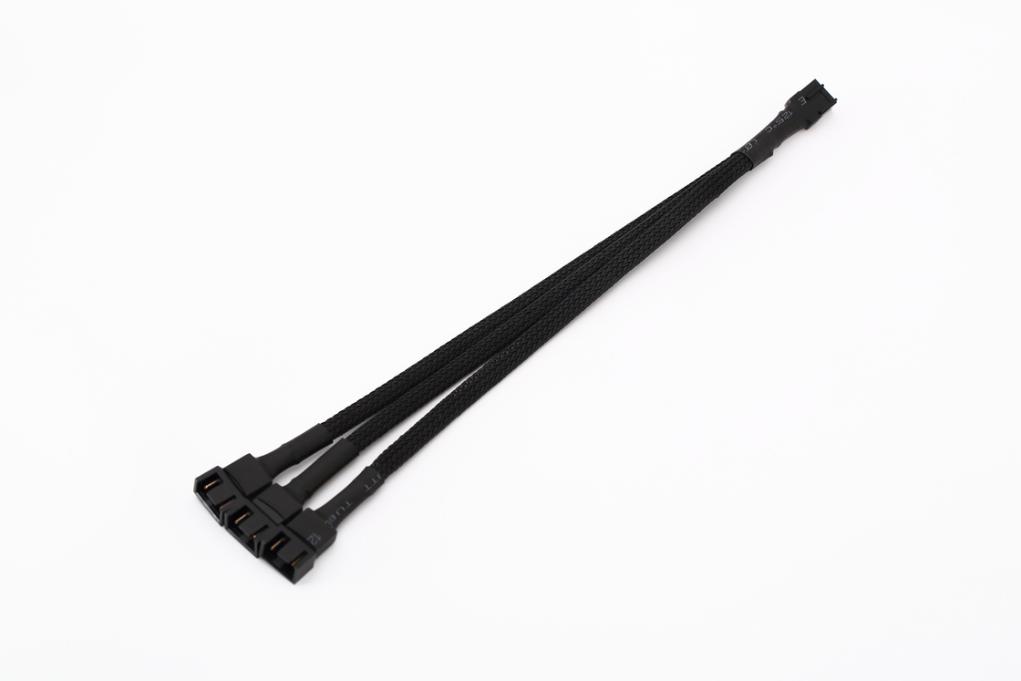 1 To 3 Way Splitter Sleeved 4 Pin Pwm Connector Computer Fan Extension Cable 4p One Point Three