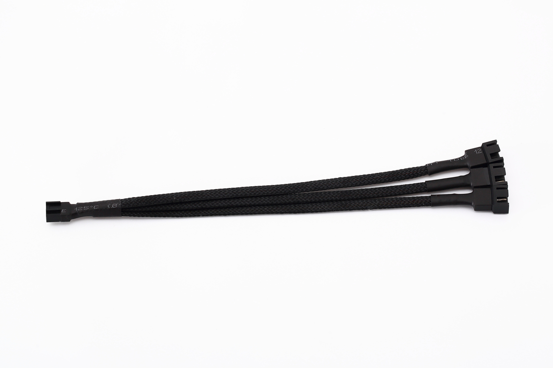 1 To 3 Way Splitter Sleeved 4 Pin Pwm Connector Computer Fan Extension Cable 4p One Point Three