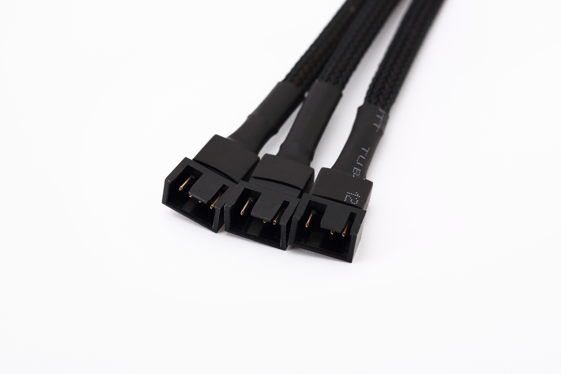 1 To 3 Way Splitter Sleeved 4 Pin Pwm Connector Computer Fan Extension Cable 4p One Point Three