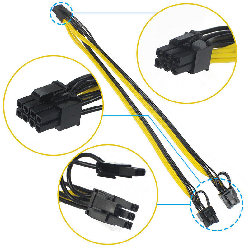 0.2m 8Pin Pcie Express Extension Cable For Graphics Video Card
