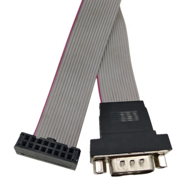 2.54mm Pitch 2x8P IDC To 15P HDB DVI VGA UL2651 AWG28 Flat Ribbon Cable Assembly